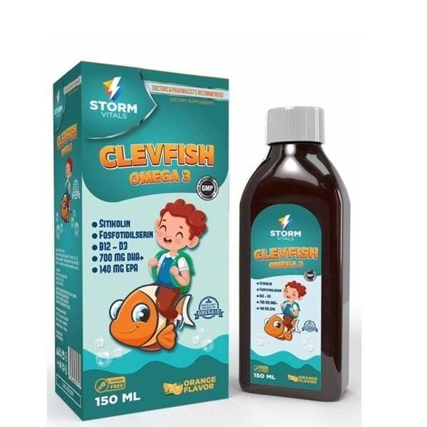 Storm Vitals Clevfish Omega 3 Sitikolin 150ml Sıvı