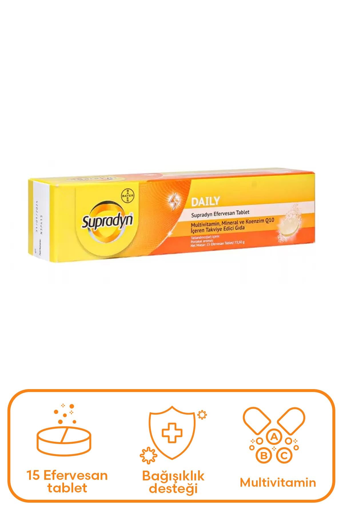Supradyn Efervesan Portakal Aromalı 15 Tablet