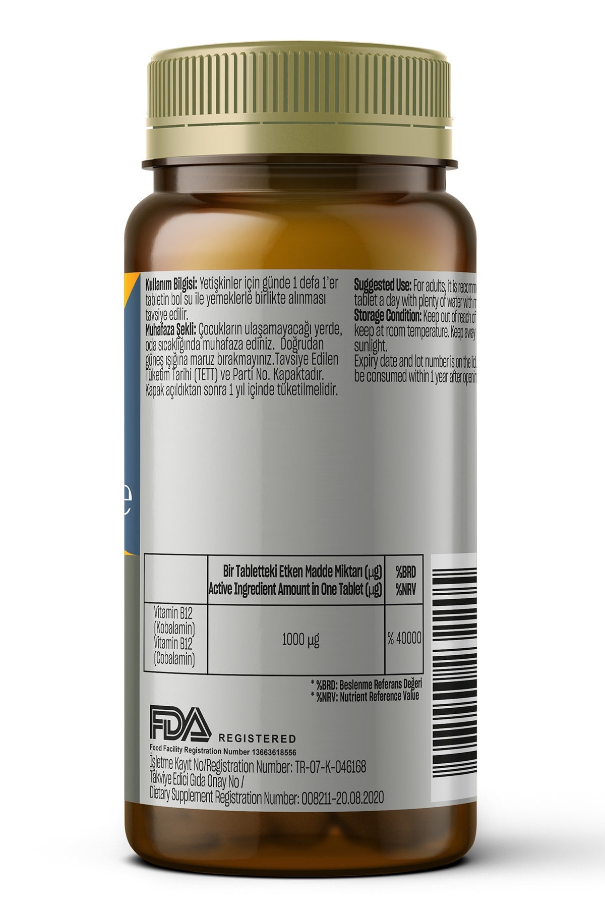 Talya Vitamin B12 İçeren 60 Tablet.