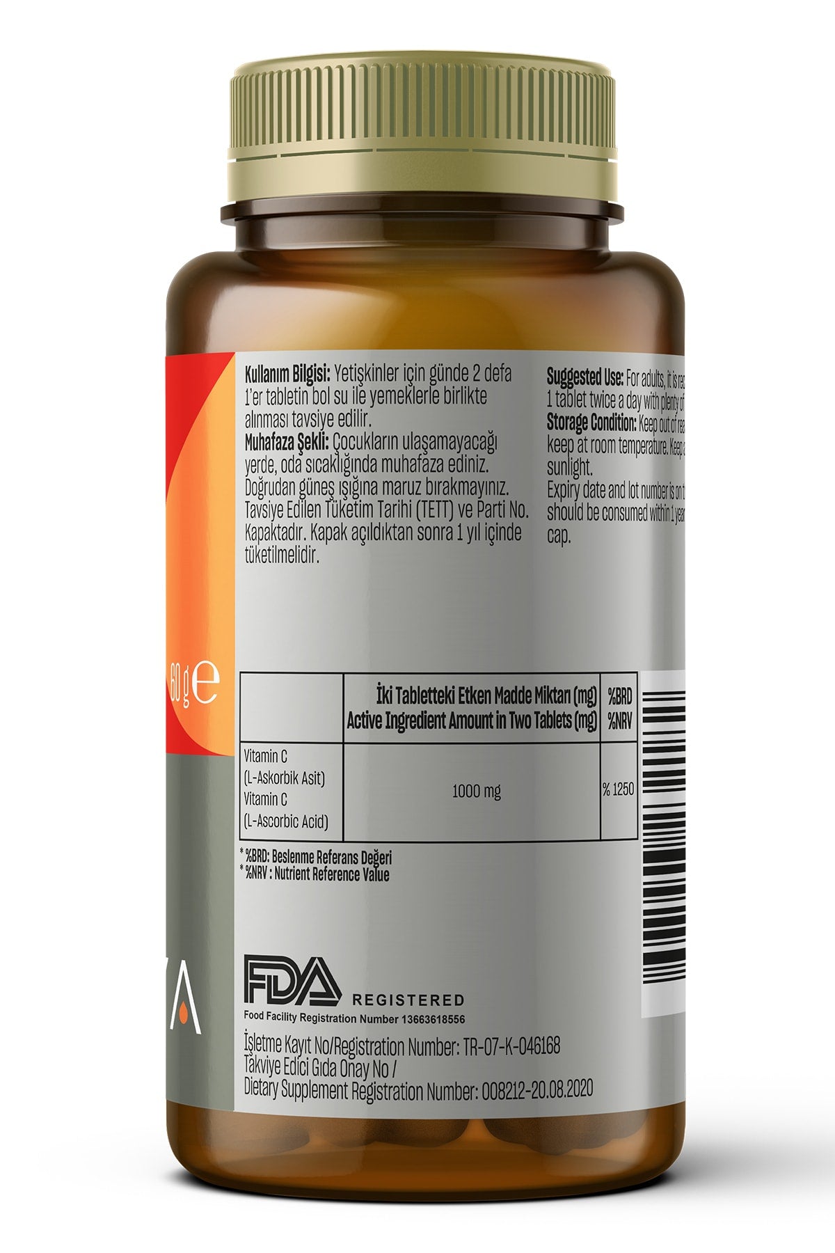 Talya Vitamin C İçeren 60 Tablet.