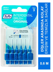 Tepe Interdental Brush Arayüz Fırçası Mavi 0.6 mm 6 lı