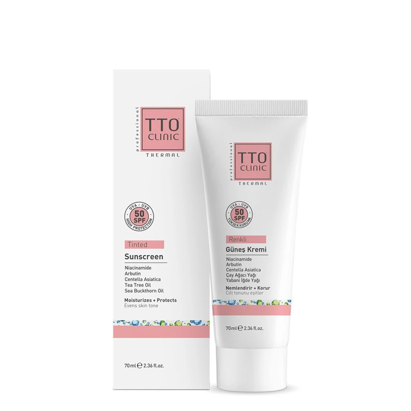 TTO CLINIC Renkli Güneş Koruyucu Krem 50 SPF 70 ml