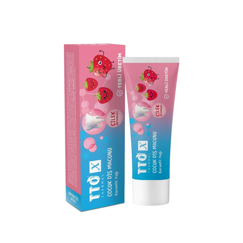 TTO-X Çocuk Diş Macunu Çilek Aromalı Karanfil Yağlı 50 ml