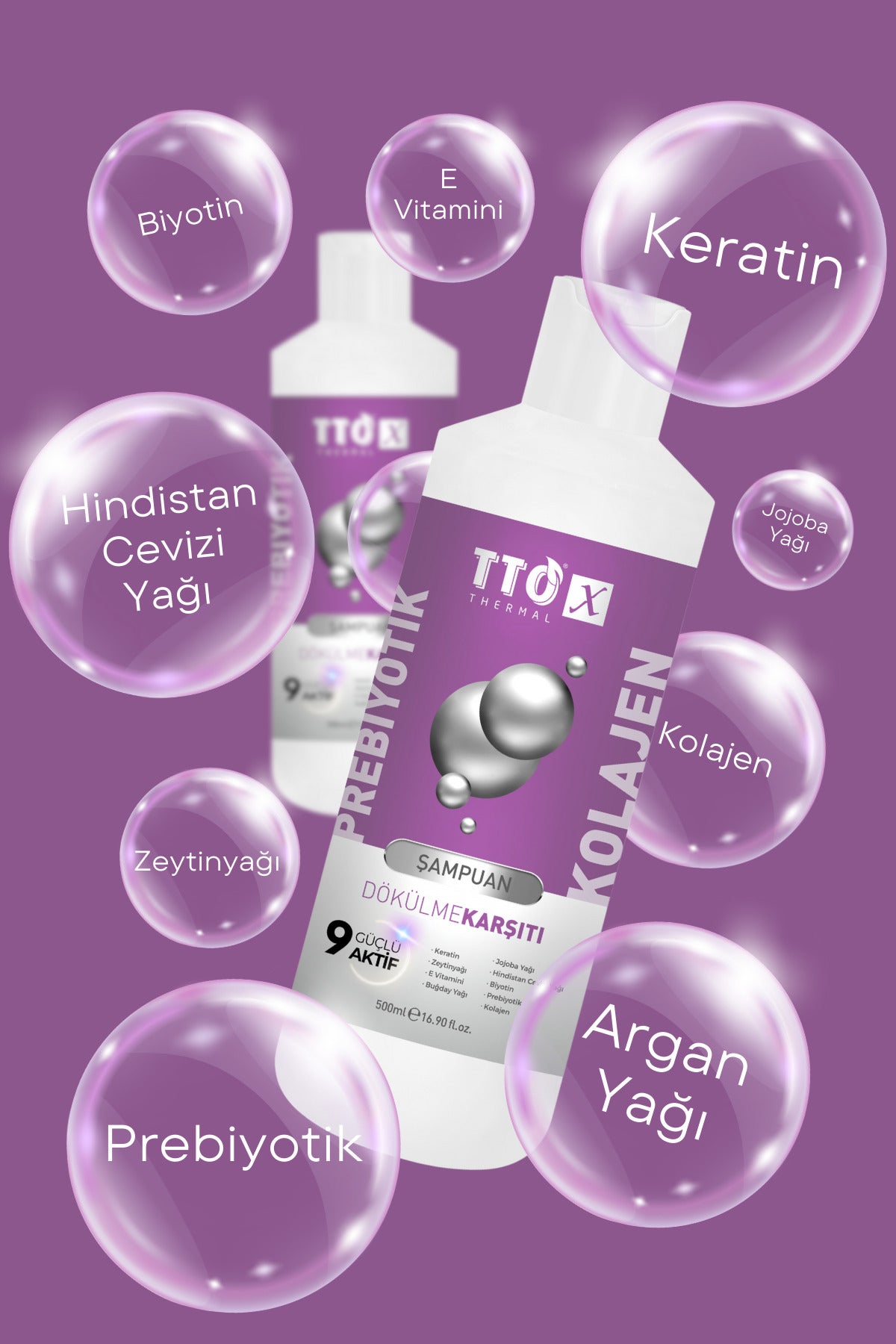 TTO X Dökülme Karşıtı Kolajen & Prebiyotik Saç Şampuanı 500 ml