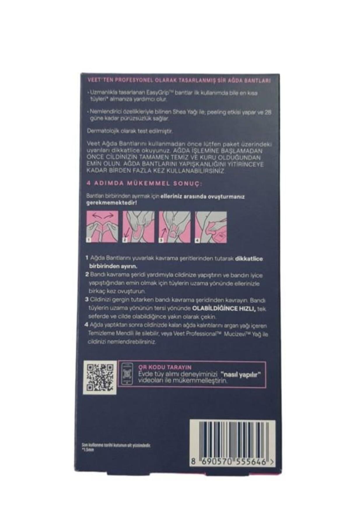 Veet Professional Bacak & Vücut Bölgesi Sir Ağda Bantları Normal Ciltler İçin 20'li