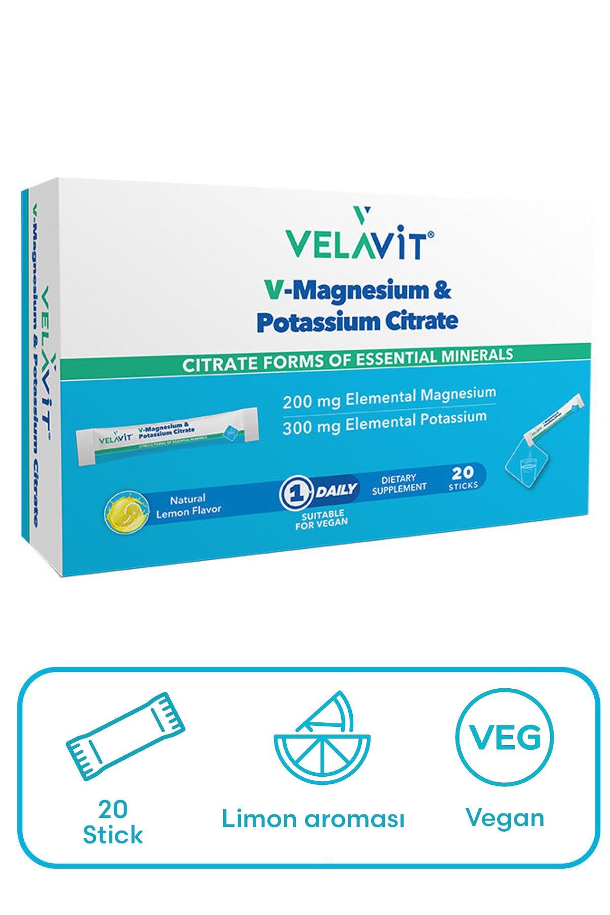 Velavit V-Magnesium Potassium Citrate 20 Sticks