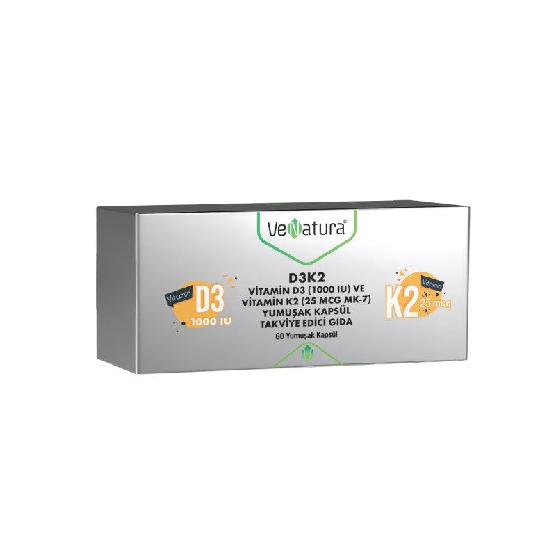 Venatura D3K2 ( D3 1000 IU ) Vitamin 60 Kapsül