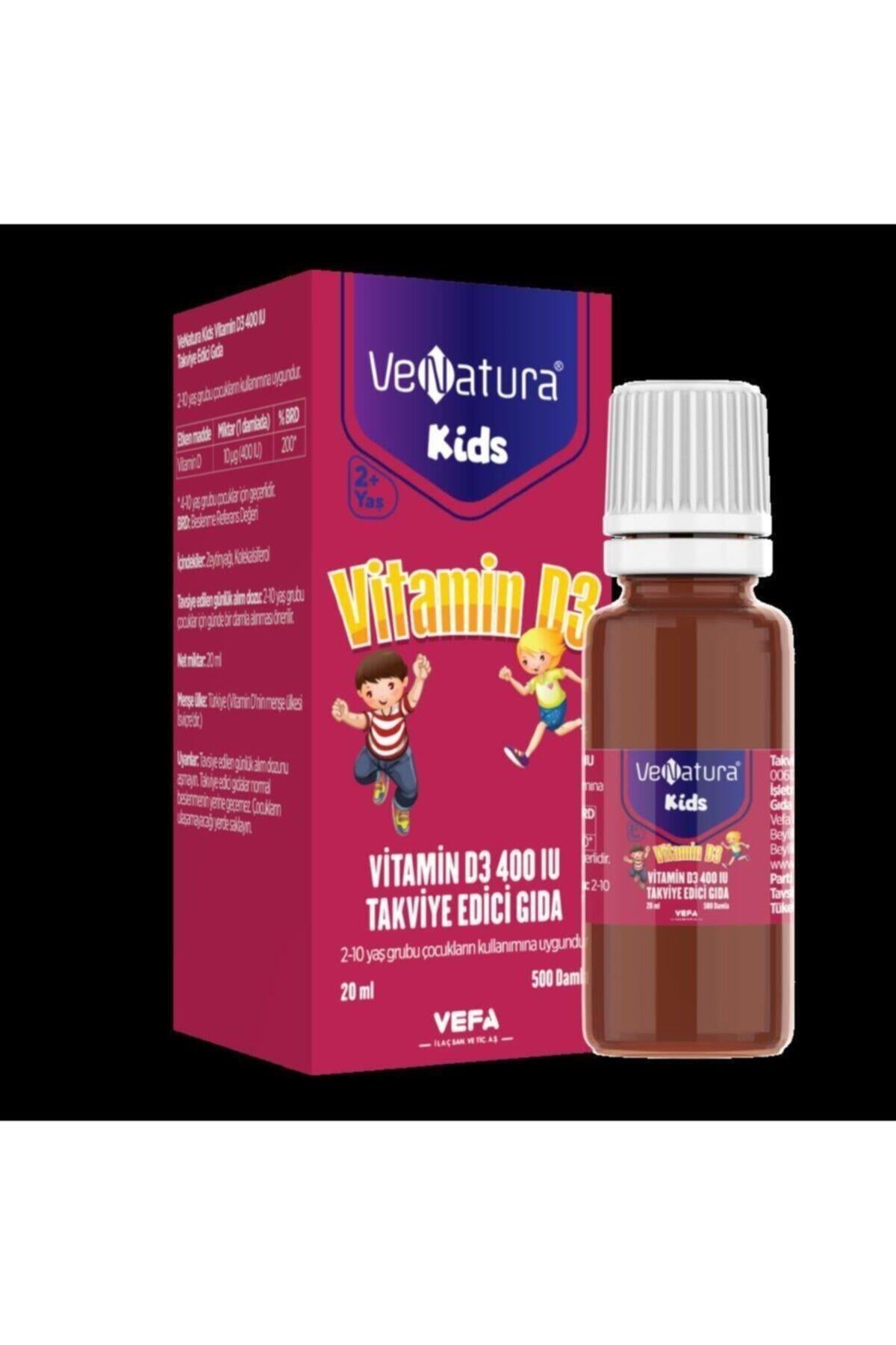 VeNatura Kids Vitamin D3 400 Iu Takviye Edici Gıda 20 ml