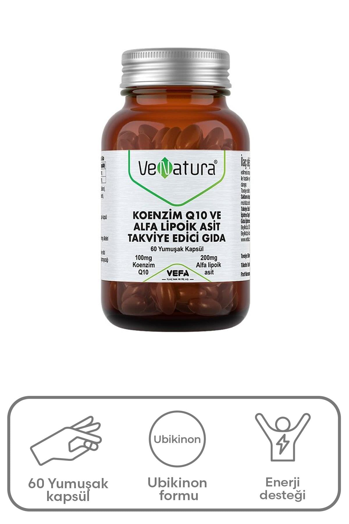 VeNatura Koenzim Q10 ve Alfa Lipoik Asit 60 Yumuşak Kapsül