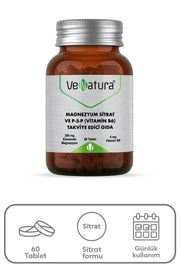 VeNatura Magnezyum Sitrat - Vitamin B6 - Takviye Edici Gıda 60 Tablet
