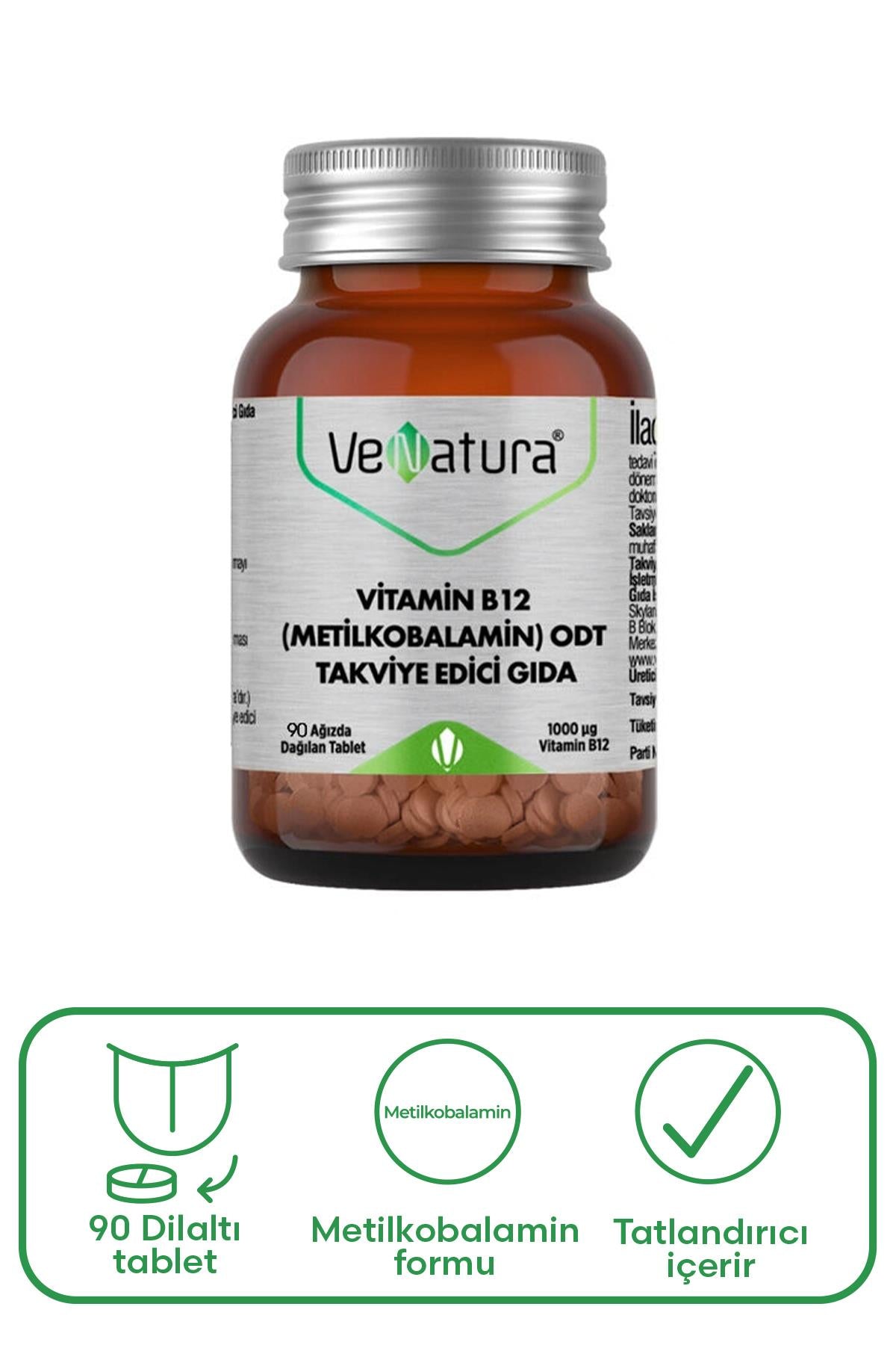 Venatura Vitamin B12 Odt Takviye Edici Gıda 90 Tablet