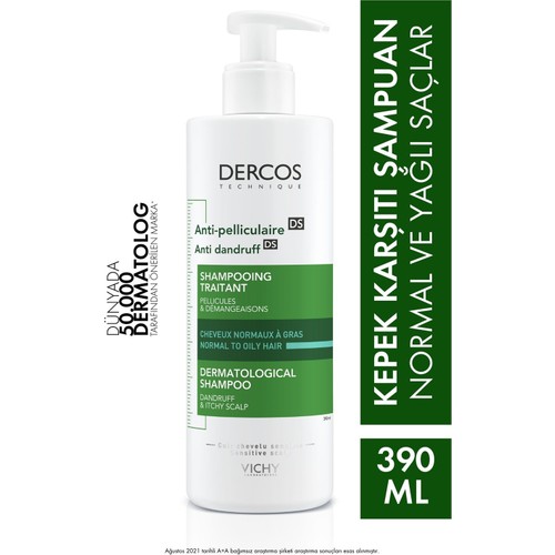 Vichy Dercos Anti Dandruff Kepek Karşıtı Şampuan 390 ml - Normal ve Yağlı Saçlar