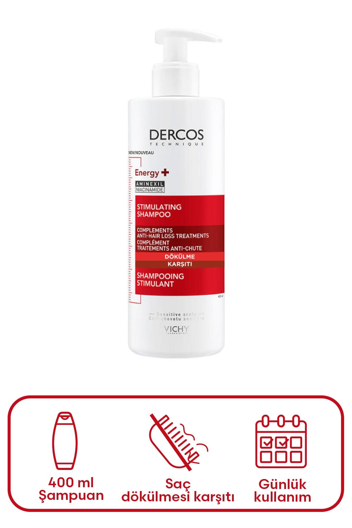 Vichy Dercos Energising Saç Dökülmesine Karşı Şampuan 400 ml