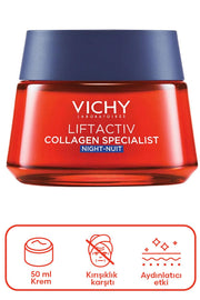 Vichy Liftactiv Collagen Specialist Yaşlanma Karşıtı Gece Bakım Kremi 50 ml