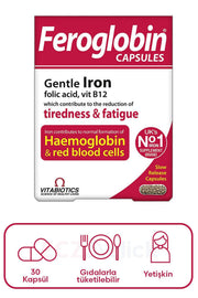 Vitabiotics Feroglobin Iron Takviye Edici Gıda 30 Kapsül