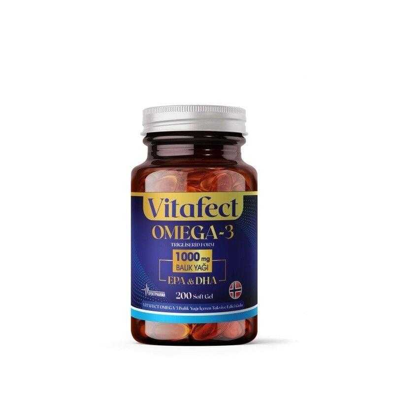 Vitafect OMEGA 3 1000MG 200 Soft Gel Kapsül – ECZAclick