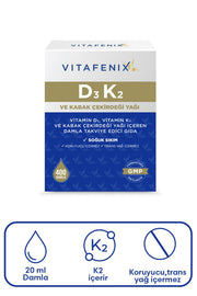 Vitafenix D3K2 400 Damla 20 ml