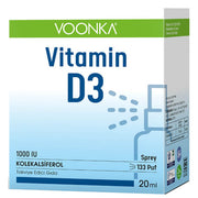 Voonka Vitamin D3 1000 IU Takviye Edici Gıda Sprey 20 ml