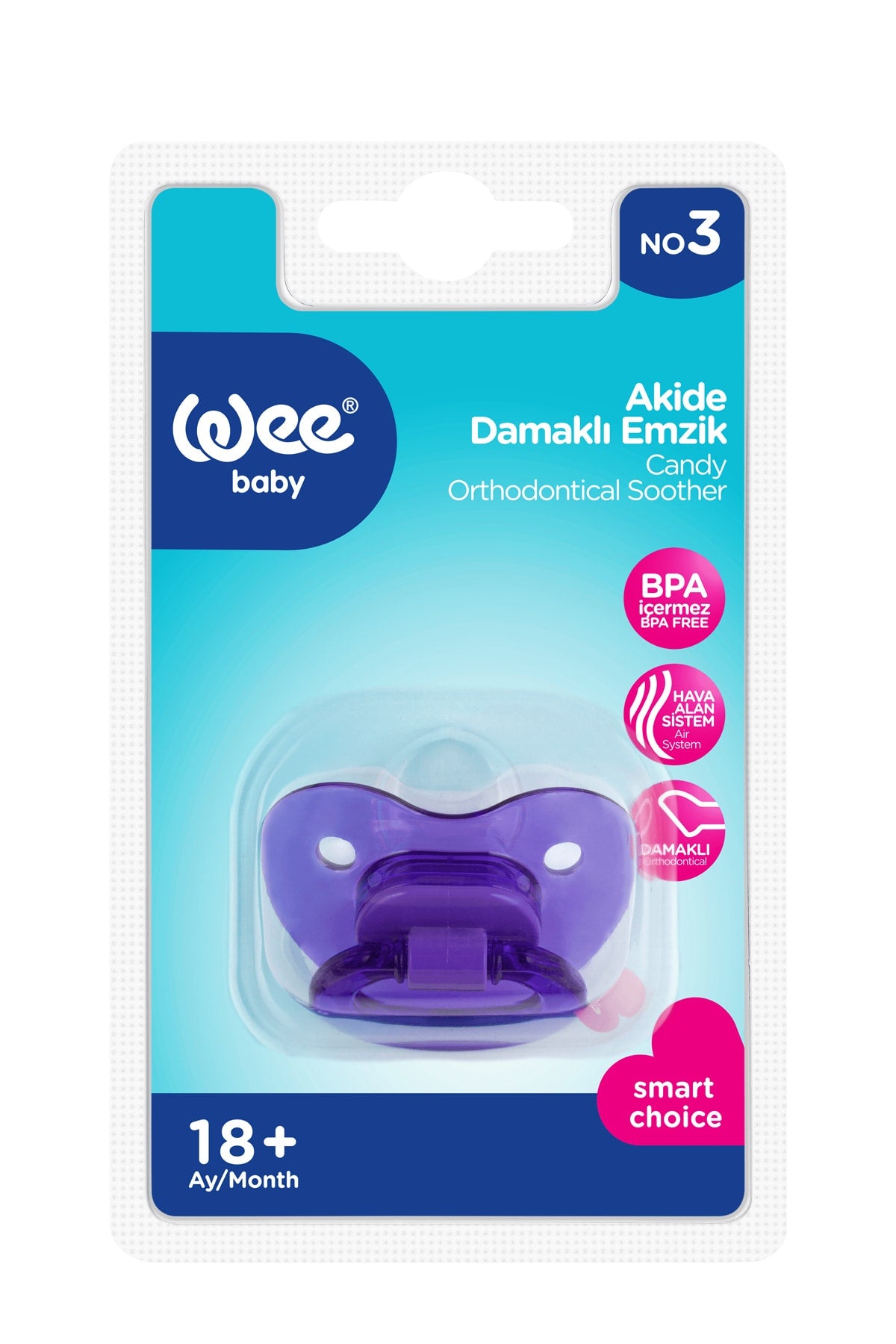 Wee Baby Akide Damaklı Emzik No: 3 - Karma Renk