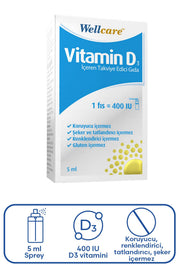 Wellcare Vitamin D3 İçeren Diyet Takviyesi 5 ml 1 Fıs 400 IU