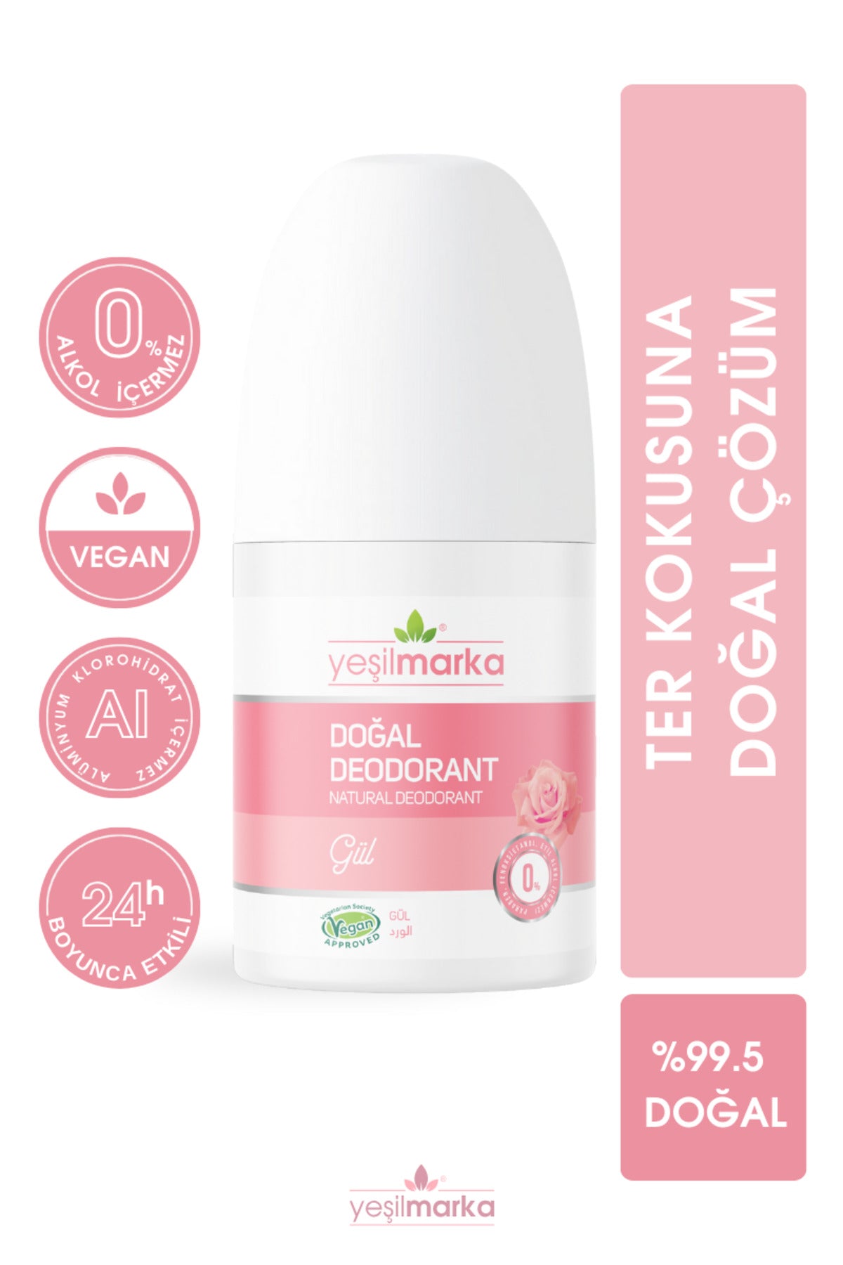 Yeşilmarka Doğal Gül Kokulu Deodorant 50 ml